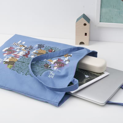 FRONTBLAD Bag, animal pattern blue