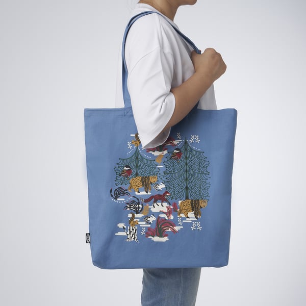FRONTBLAD Bag, animal pattern blue