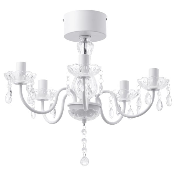 FYRTIO Chandelier, 5-armed, white