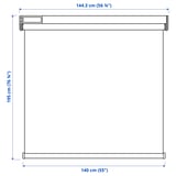 FYRTUR Block-out roller blind, smart wireless/battery-operated grey, 140x195 cm