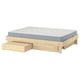 Option: GLAMBERGET Bed frame with storage and mattress, pine/Vesteröy firm, 120x200 cm