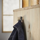 GLAMBERGET Wardrobe with 3 sliding doors, pine/black, 117x63x150 cm