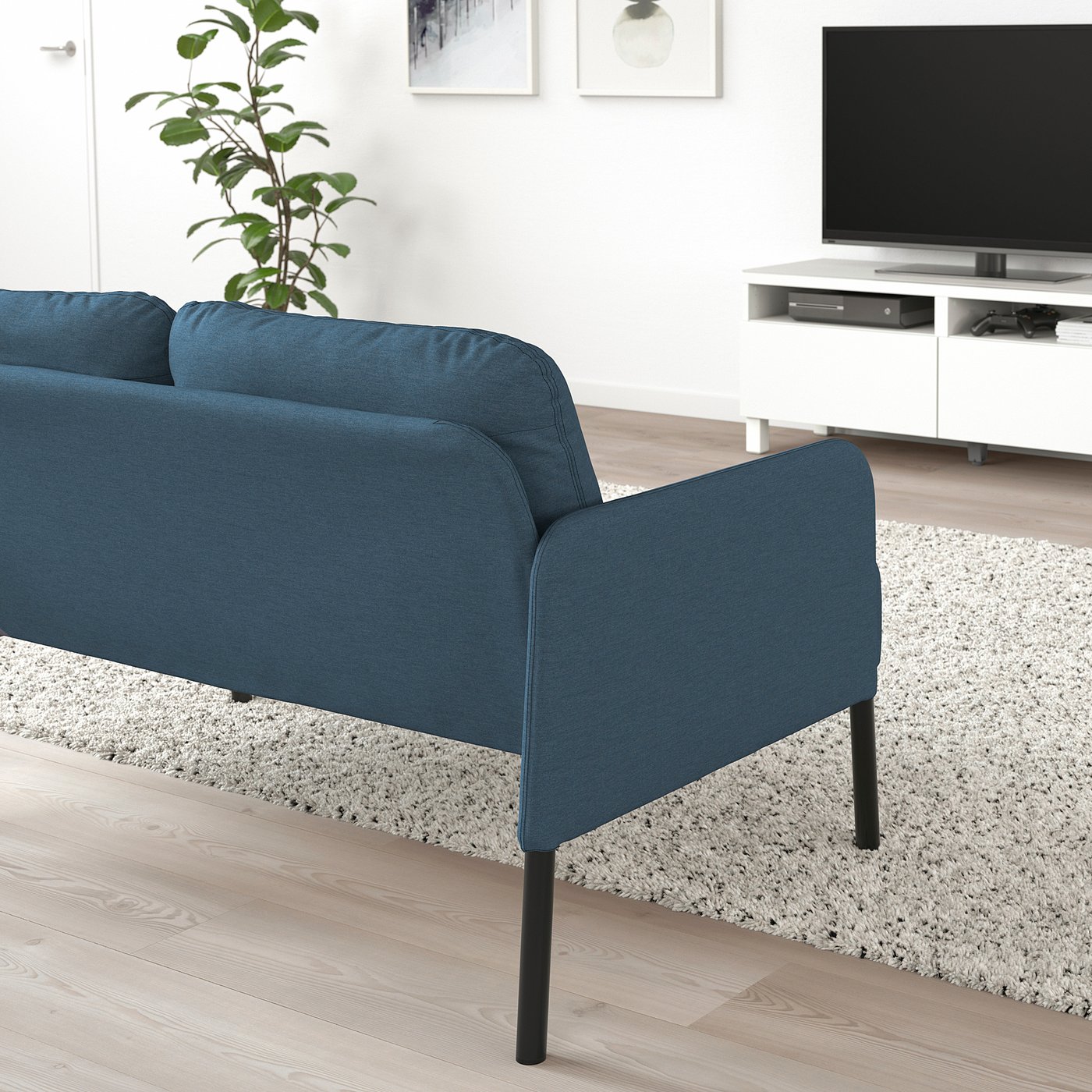 GLOSTAD 2-seat sofa, Knisa medium blue - IKEA