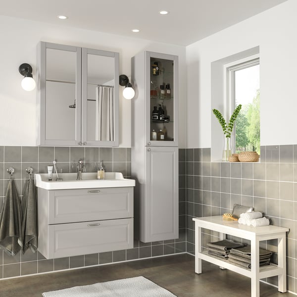 godmorgon rattviken bathroom furniture set of 5 kasjon light grey hamnskar tap 82 cm
