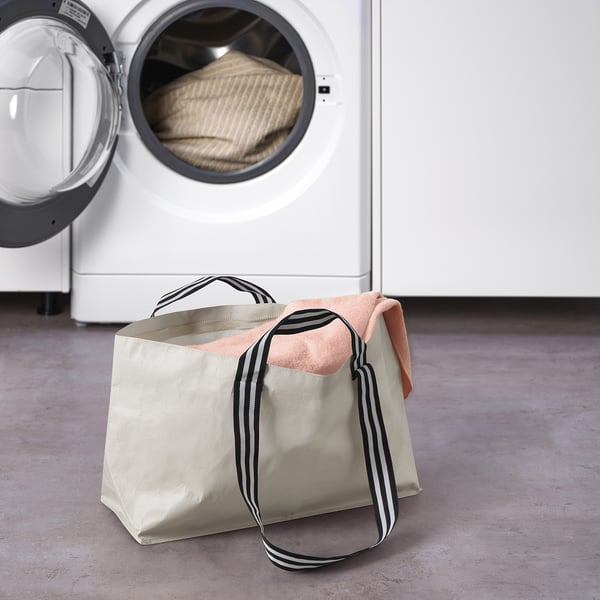 GÖRSNYGG Carrier bag, light beige, 18x45x28 cm/22 l