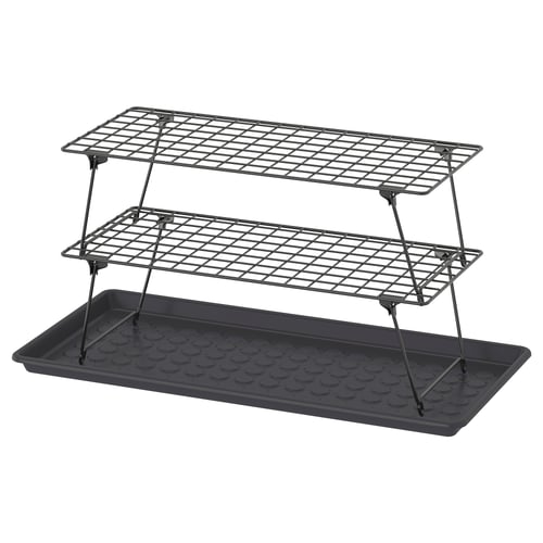 GREJIG / BAGGMUCK Hallway furniture, set of 3, grey