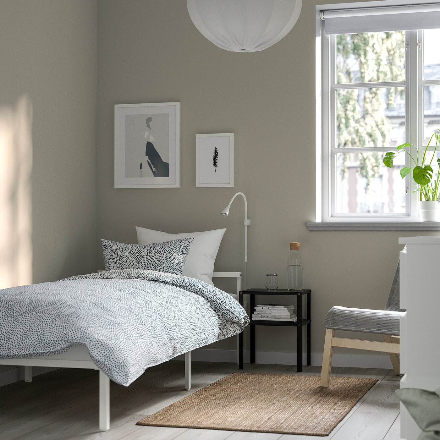 GRIMSBU bed frame, white/Luröy, 90x200 cm - IKEA
