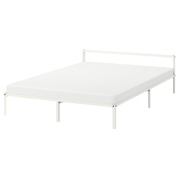 GRIMSBU Bed frame, white, 140x200 cm