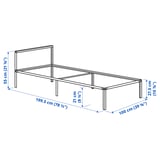 GRIMSBU Bed frame, white, 97x196 cm