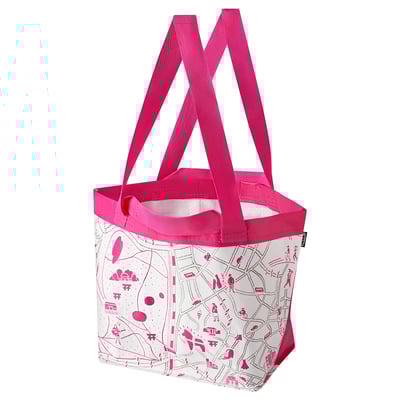 GRÖNMASSA Bag, pink patterned, 27x18x27 cm
