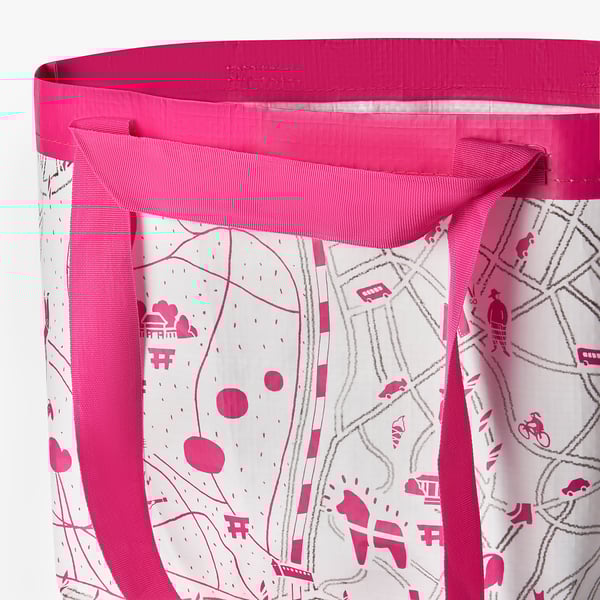 GRÖNMASSA Bag, pink patterned, 27x18x27 cm
