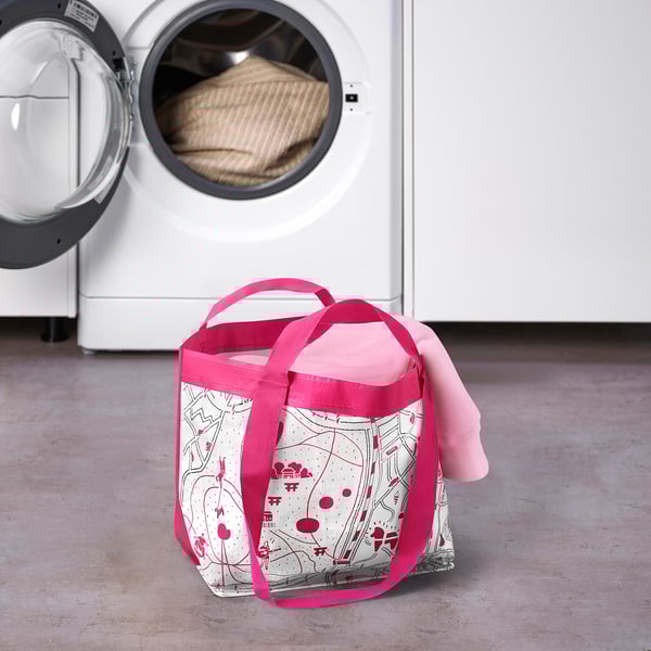 GRÖNMASSA Bag, pink patterned, 27x18x27 cm