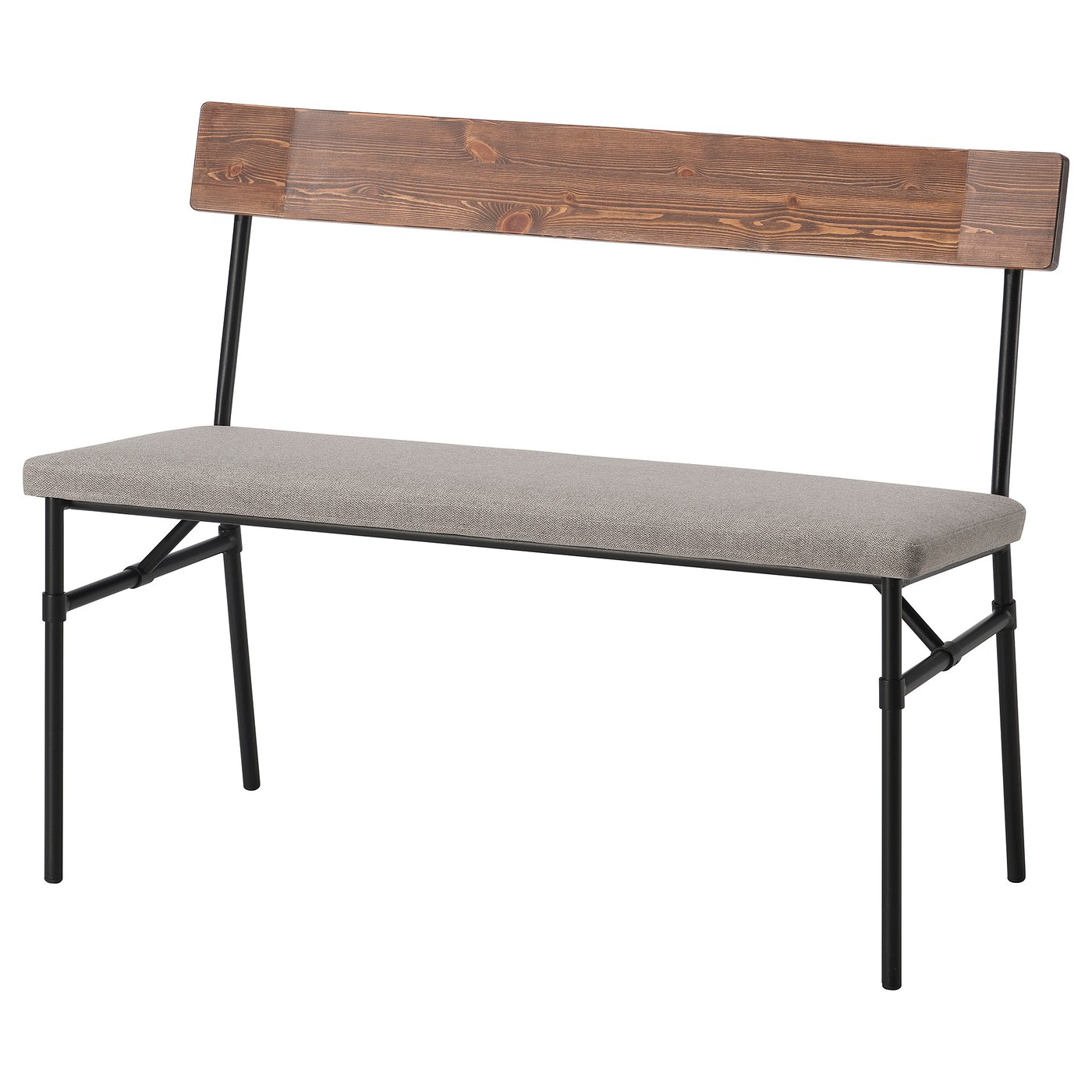 GRÖTÅN Bench with backrest, Tibbleby dark beige