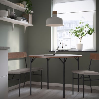 GRÖTÅN Bench with backrest, Tibbleby dark beige