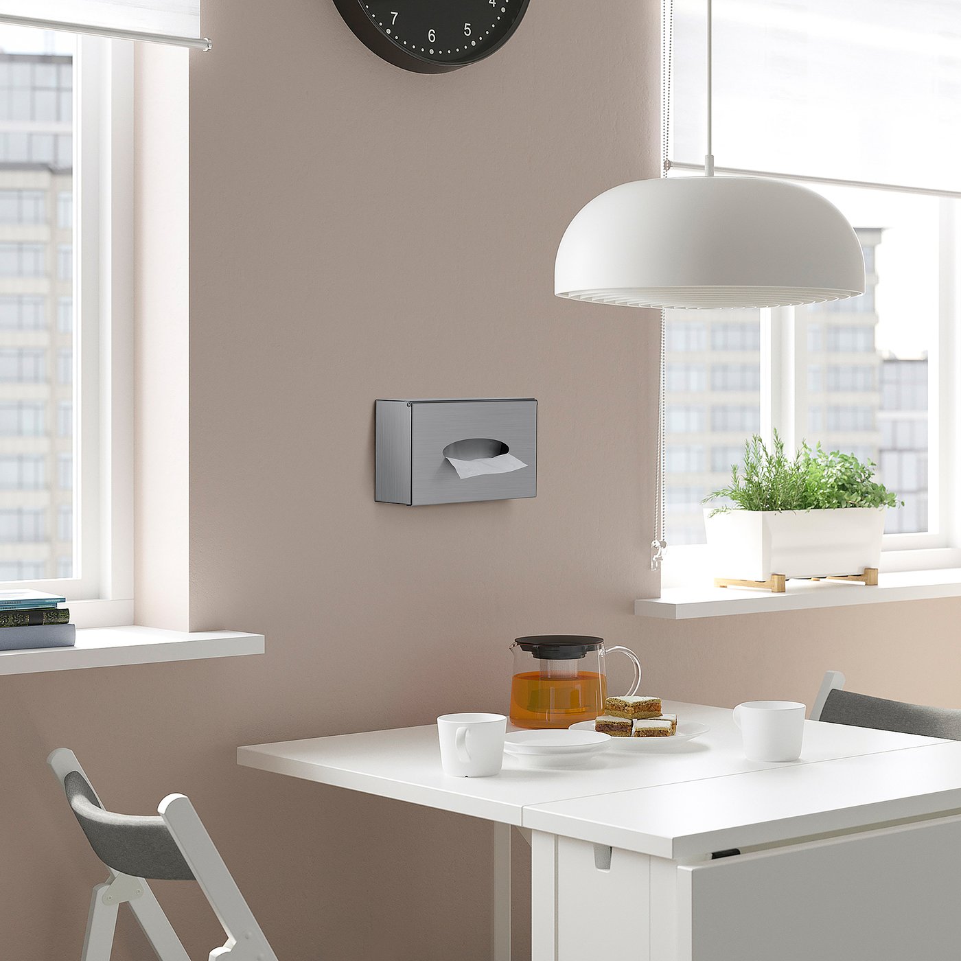 GRUNDTAL box for tissues, stainless steel/wall mounted - IKEA