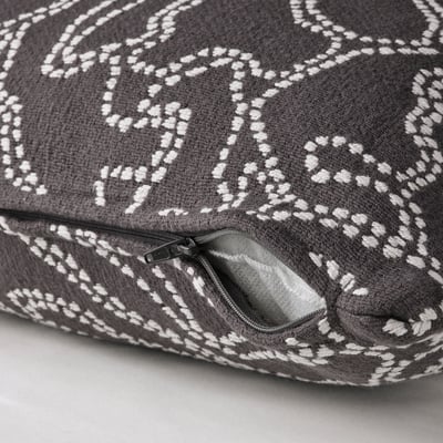GULDFLY Cushion cover, anthracite/off-white, 50x50 cm