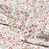 GULLNATTLJUS Duvet cover and 2 pillowcases, white/floral pattern, 200x200/50x60 cm
