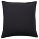 Black square pillow with zip closure, made of 100% cotton, simple and elegant design.