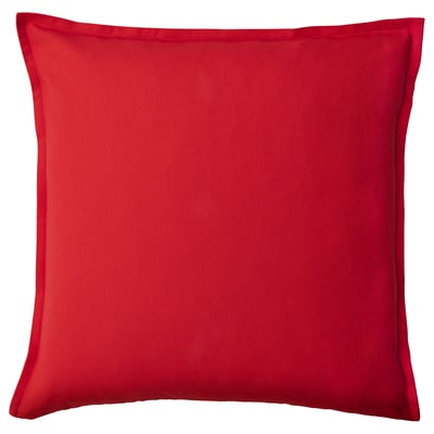 Red GURLI cotton cushion - square, simple