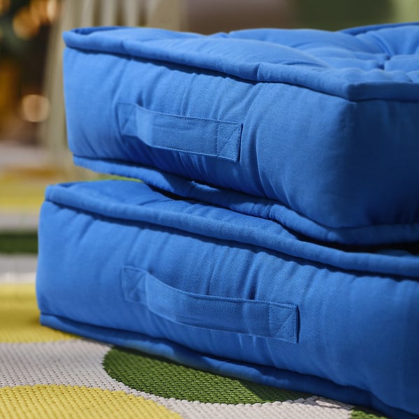 GURLI Floor cushion, blue, 45x45x10 cm