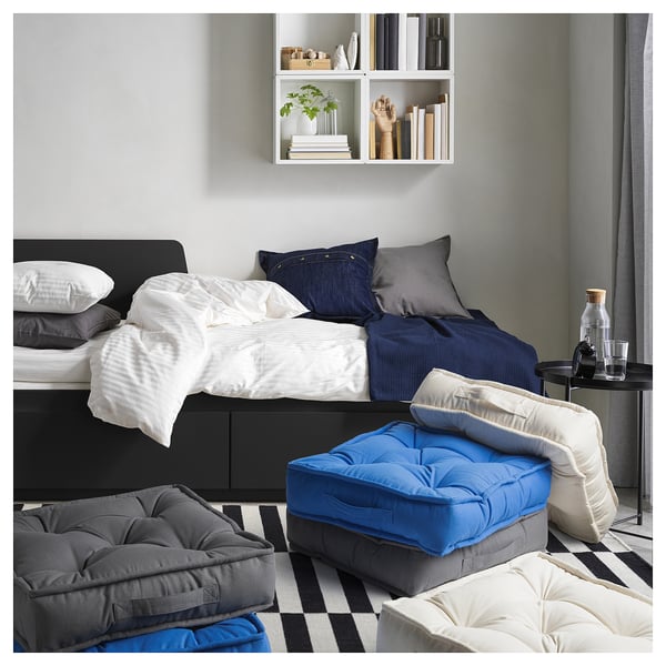 GURLI Floor cushion, blue, 45x45x10 cm