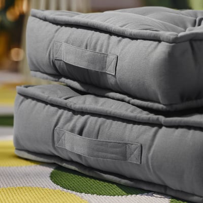 GURLI Floor cushion, grey, 45x45x10 cm