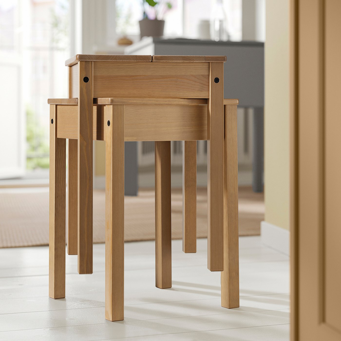 HÄGERNÄS stool, antique stain pine - IKEA
