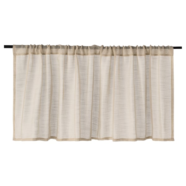 IKEA HÄLLEBRÄCKA: beige, sheer curtain, rectangular, rod pocket.