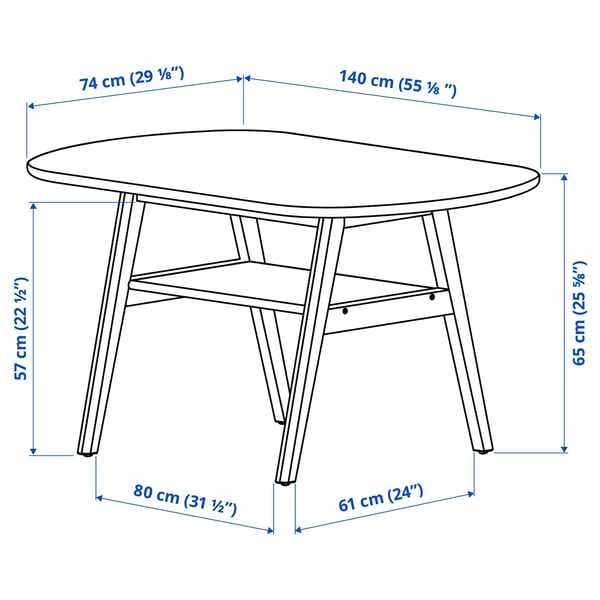HALVDAN Table, birch, 140 cm