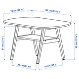 HALVDAN Table, birch, 140 cm