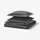 HAMPFLOCKEL Duvet cover and 2 pillowcases, dark grey, 200x200/50x60 cm