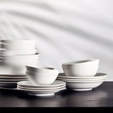 HARMYNTA Deep plate, white, 22 cm