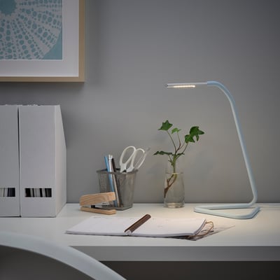 HÅRTE LED work lamp, light blue/silver-colour