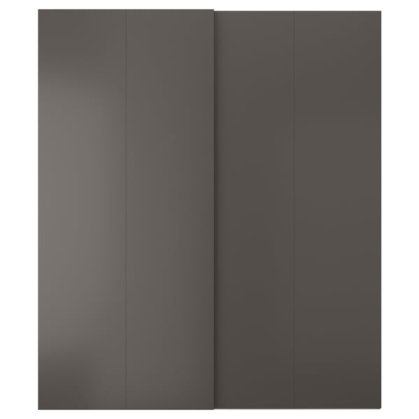 HASVIK black sliding door panel, sleek and minimalist design, semi-matte finish.