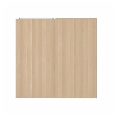 HASVIK Pair of sliding doors, white stained oak effect, 200x201 cm