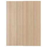 HASVIK Pair of sliding doors, white stained oak effect, 150x201 cm