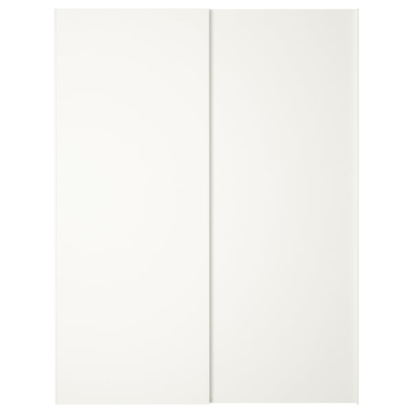 HASVIK Pair of sliding doors, white, 150x201 cm