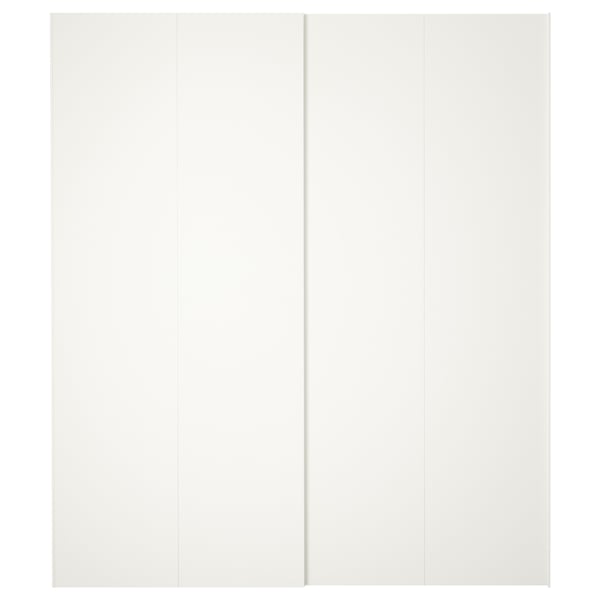 HASVIK white sliding door panels, matte finish, aluminium rails, rectangular.
