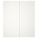 HASVIK white sliding door panels, matte finish, aluminium rails, rectangular.
