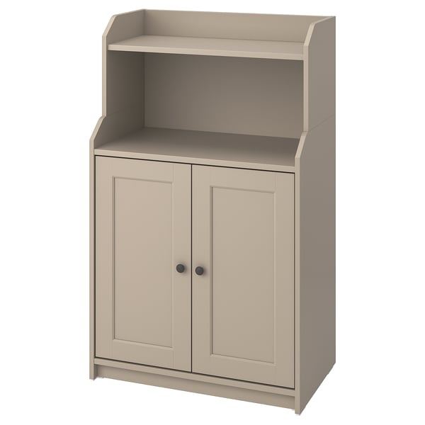 HAUGA Cabinet with 2 doors, beige, 70x116 cm
