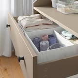 HAUGA Chest of 3 drawers, beige, 70x46x84 cm