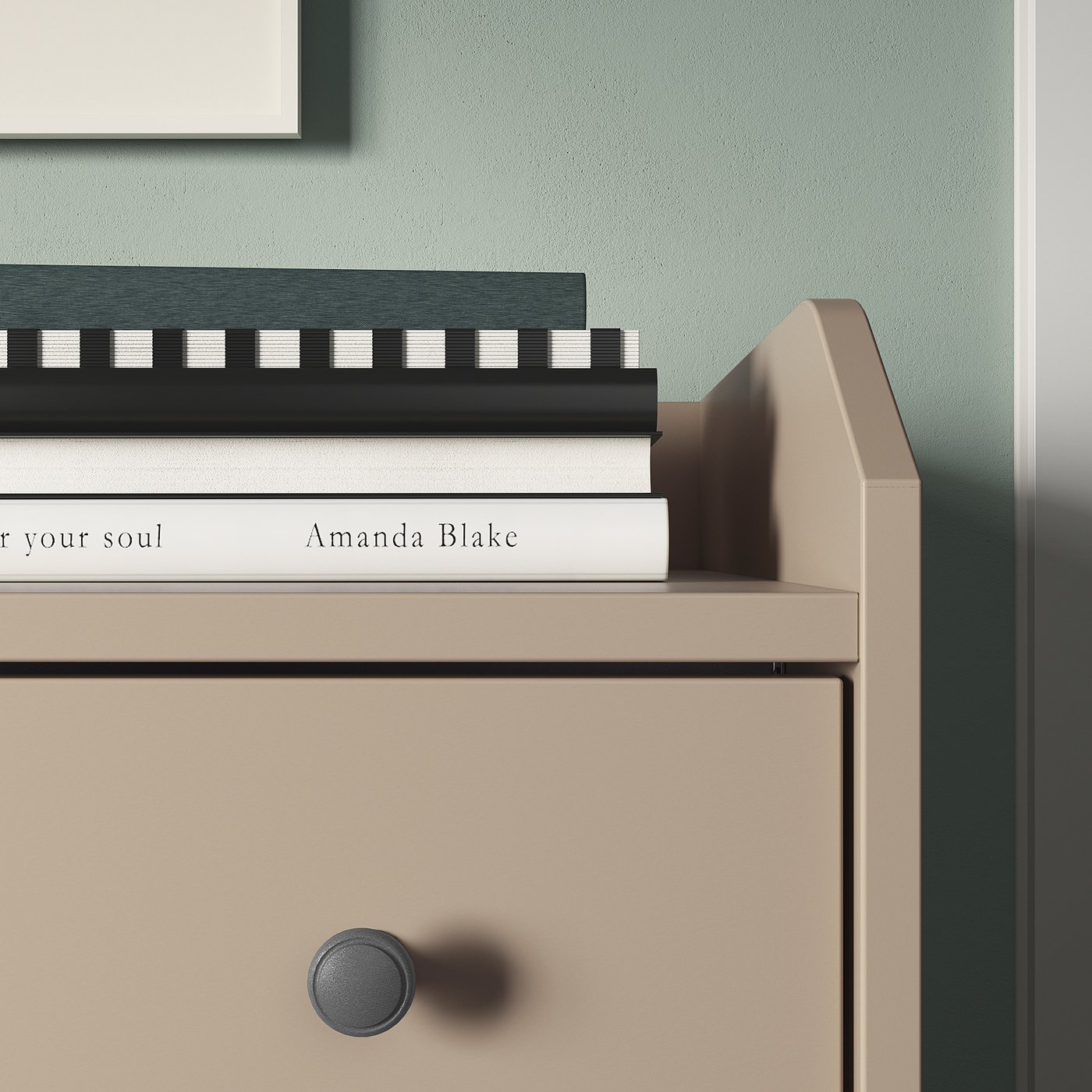 IKEA ハウガ　 チェスト（引き出し×3）ベージュ 70x84 cm hauga-chest-of-3-drawers-with-