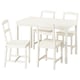 Option: HAUGA / HAUGA Table and 4 chairs, white/white, 118x74 cm