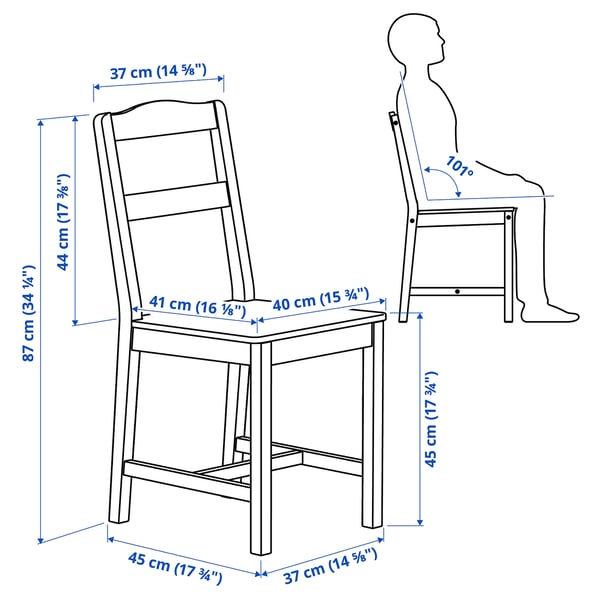 HAUGA / HAUGA Table and 4 chairs, white/white, 118x74 cm