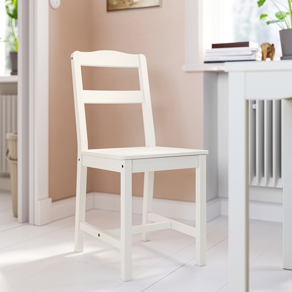 HAUGA / HAUGA Table and 4 chairs, white/white, 118x74 cm