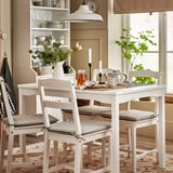 HAUGA / HAUGA Table and 4 chairs, white/white, 118x74 cm