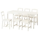 HAUGA / HAUGA Table and 6 chairs, white/white, 168x74 cm