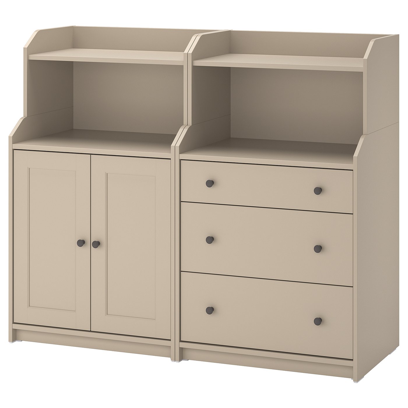 HAUGA storage combination, beige, 139x46x116 cm - IKEA