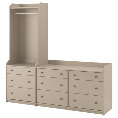 HAUGA Storage combination, beige, 208x199 cm
