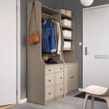 HAUGA Storage combination, beige, 139x46x199 cm